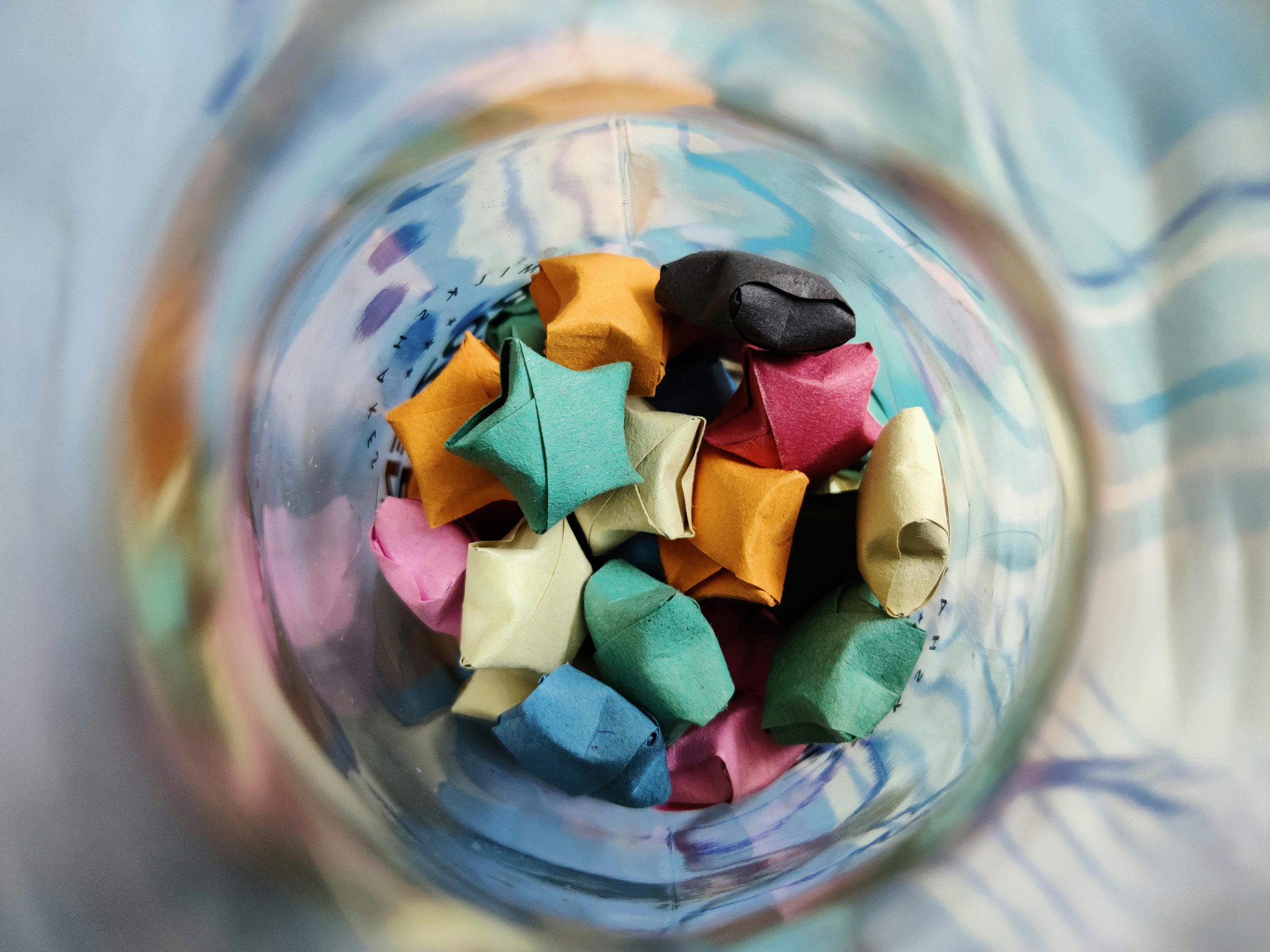lucky paper stars in a jar